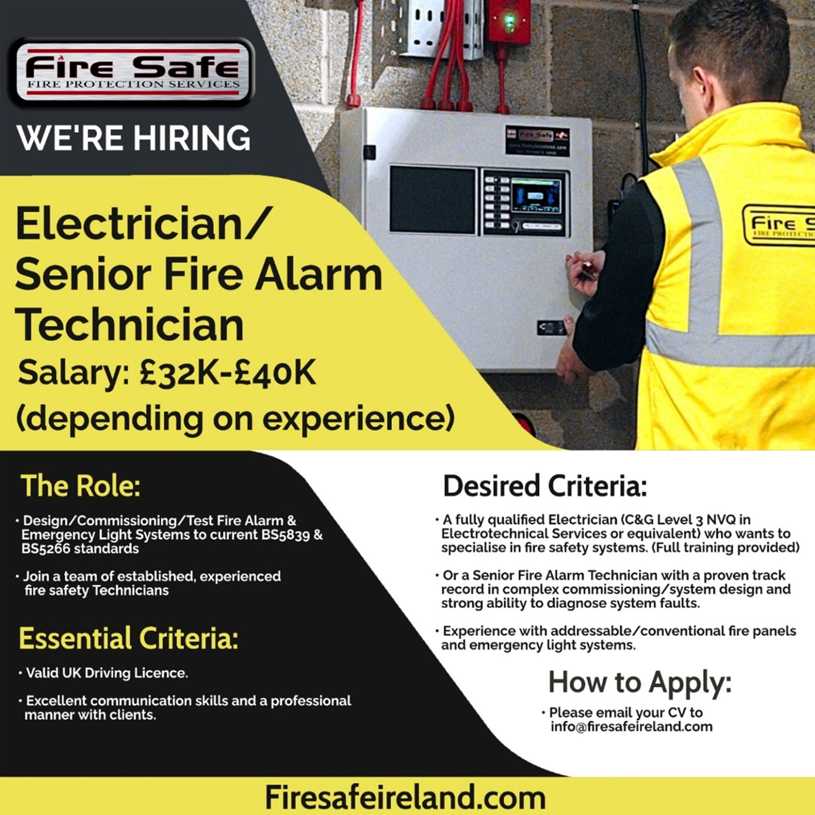 Hiring Electrician senior fire alarm technician